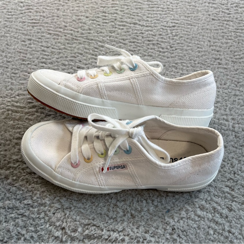 Superga Canvas Sneakers with Multicolor‎ Eyelets